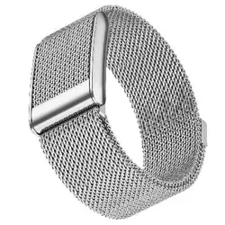 Milanese Loop Magnetic Stainless Steel Bracelet for Smartwatch Accessories (Silver)