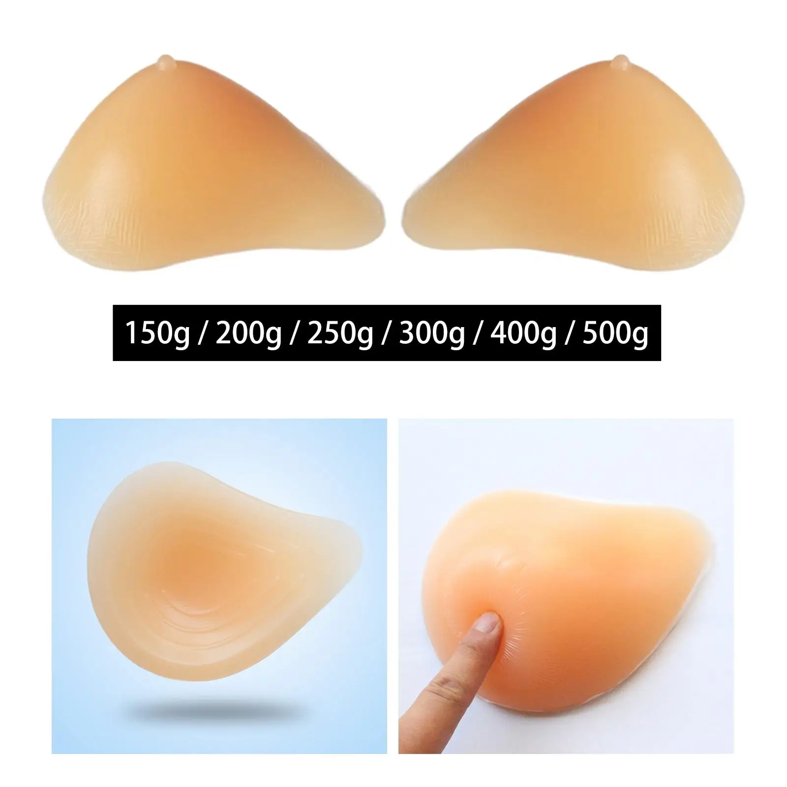 Triangle Silicone Breast Forms Fake Boobs Chest Enhance Threaded Style Fake  Breasts Transgender Cosplay Concave Bra Pads