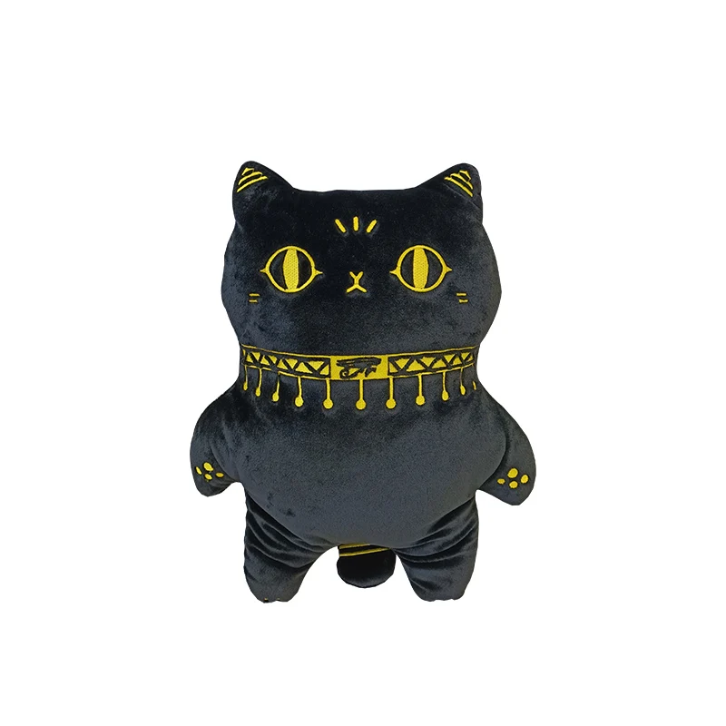 

New Egyptian Pharaoh Black Gold Kitten Doll Stuffed Pillow Animation Surrounding Plush Doll Children's Birthday Christmas Gift