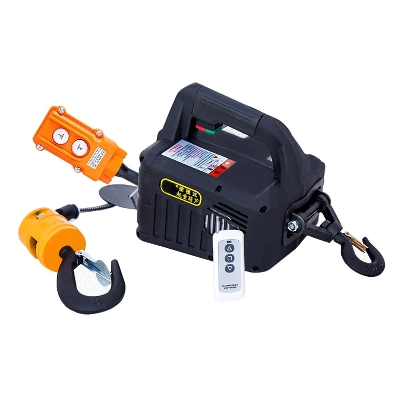 220v 500kg Remote control crane hoist wire rope electric hoist aluminum shell household indoor small crane