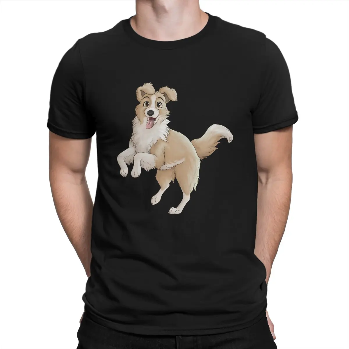 

Мужская футболка Collie с изображением собаки, модная футболка с золотыми краями колли, хипстерские толстовки в стиле Харадзюку