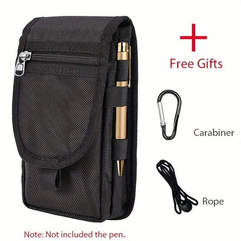 Versatile Oxford Fabric Phone Belt Pouch - Multi-Functional Outdoor Bag for Devices Up to 6.3 Inches
