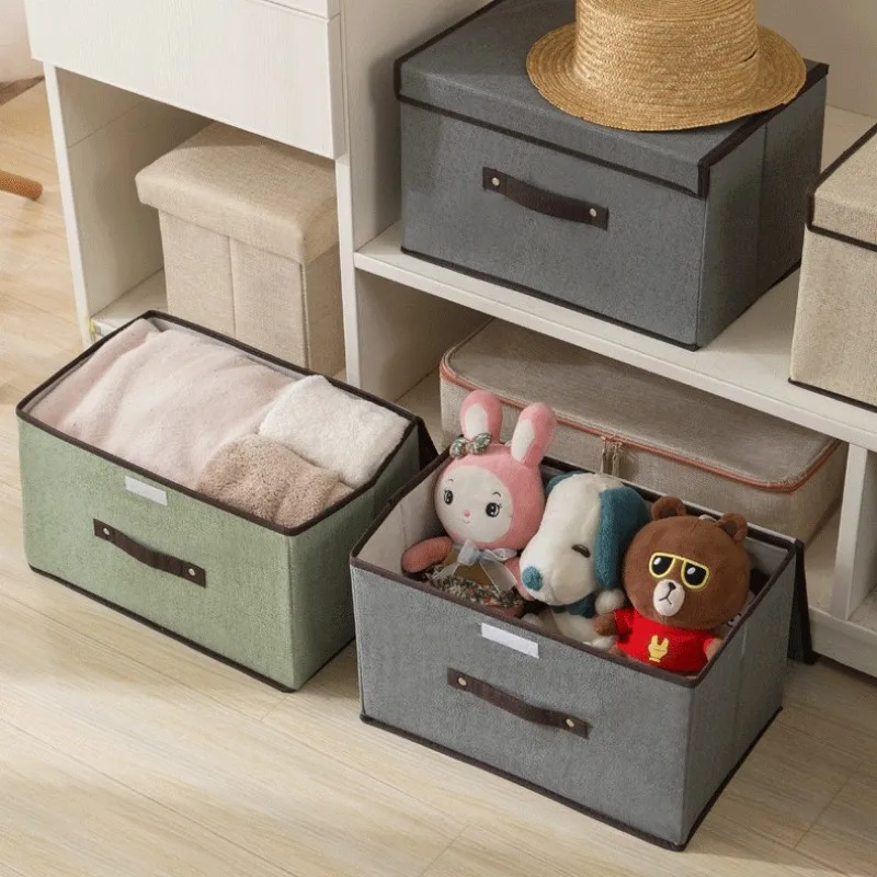 Fold Non Woven Fabric Storage Box Gray Home Supplies Clothing Underwear Sock And Kid Toy Storage Organizer Cosmetics 3
