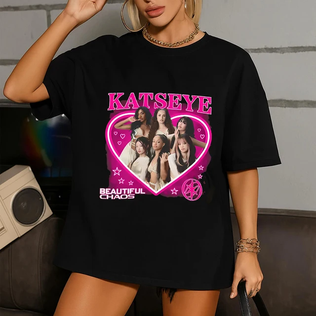 Hot Katseye Funny Print T-shirt Women Men Casual Graphic Tees Tops Unisex O-neck Short Sleeve T Shirt Gothic Y2k Tshirt Clothes 4
