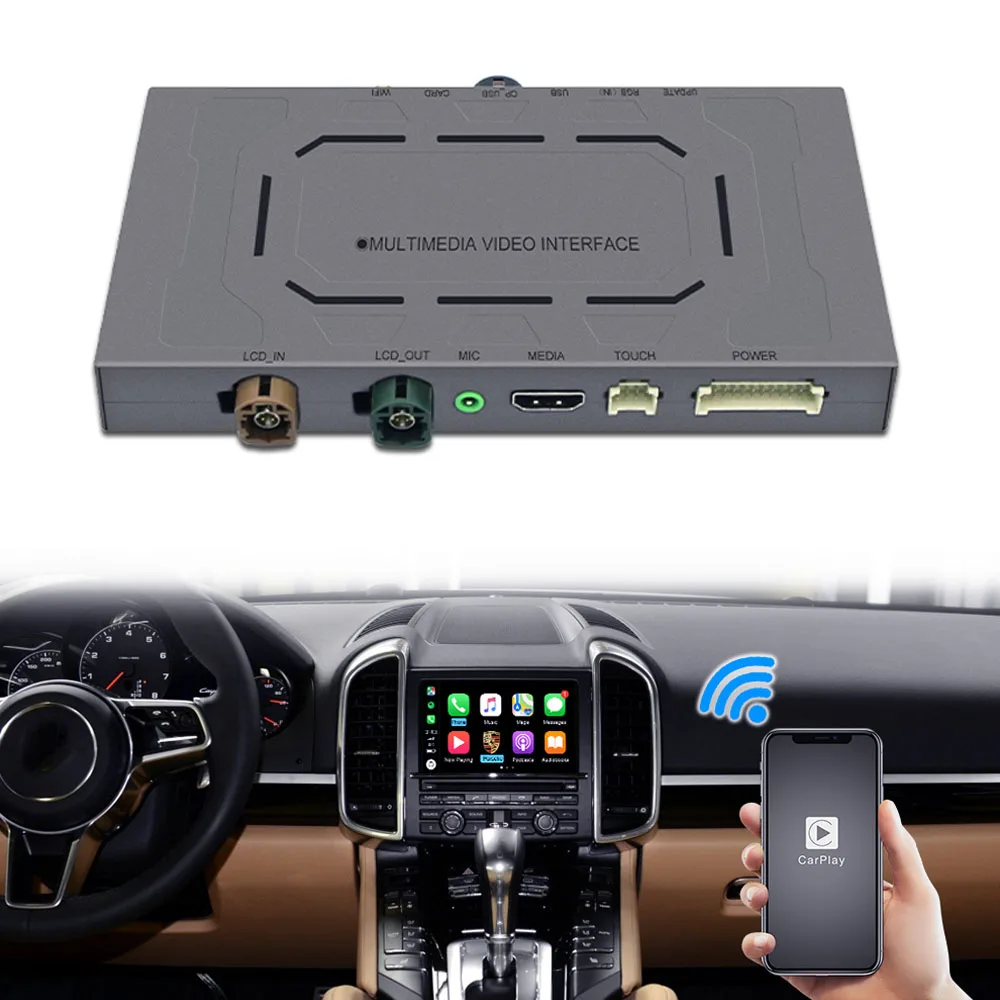 Wireless A-pple Carplay Airplay for Pors-che PCM3.0 2010-2016 Caye-nne Pana-mera Macan 911 991 Bosxter Android Auto