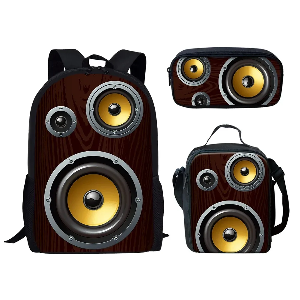 Harajuku Popular Audio Speaker Pattern Backpack, Student School Backpacks, Laptop Backpack, Lunch Bag, Pencil Case, 3D Print,