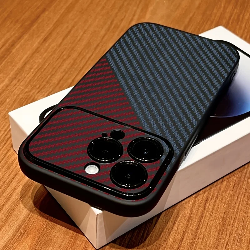 Sleek Black Carbon Fiber Pattern Matte Silicone Phone Case