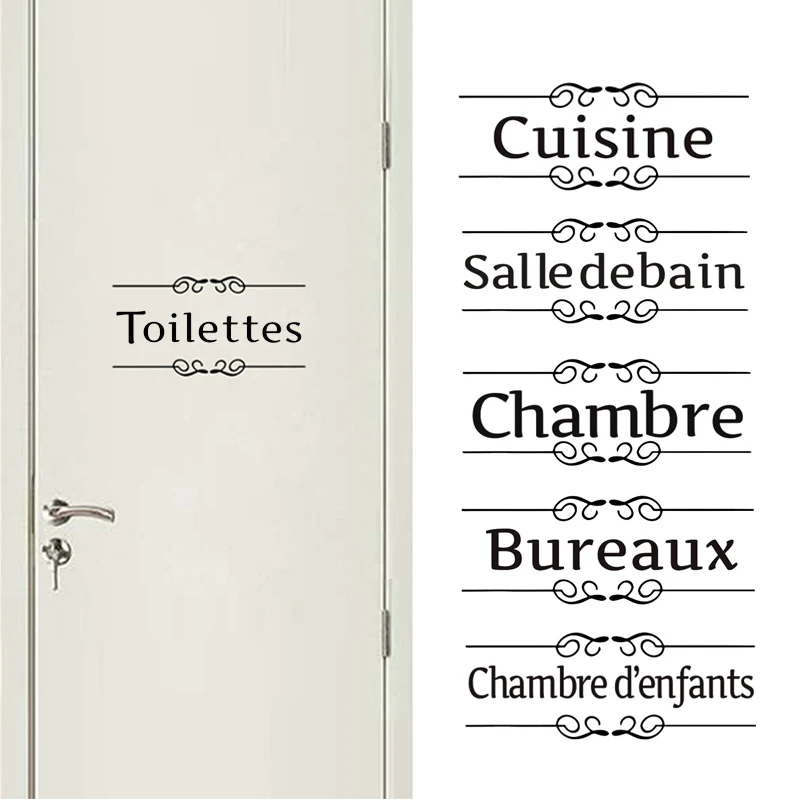 Wall Stickers Toilet Bathroom Bedroom Garage Kitchen Office Entrance Sign Door Stickers For Home Decoration Diy Vinyl Art Word Decals