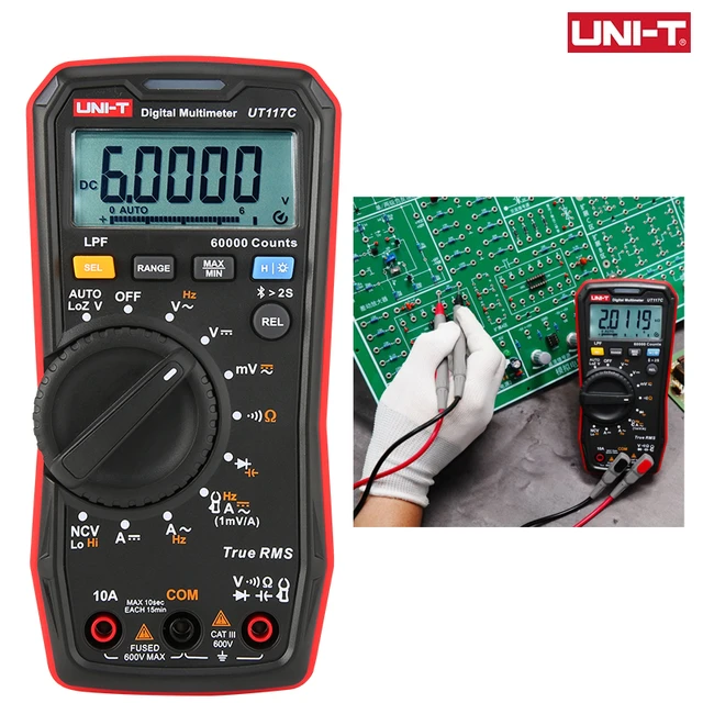 UNI-T UT117C 60000 Counts Professional High-Precision True RMS Bluetooth  Digital Multimeter Smart Electrician Meter