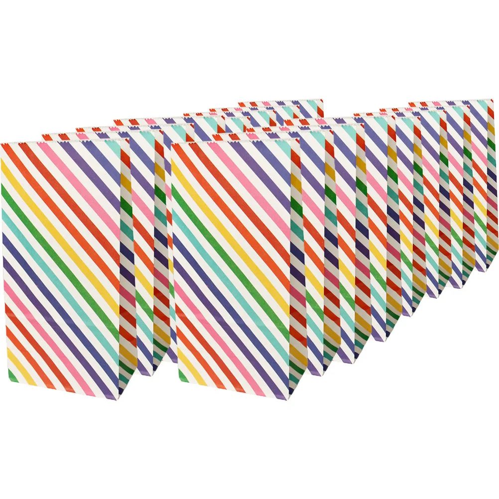 

30 Pcs Paper Striped Candy Bag Child Bags Food Decor Small Party Favor