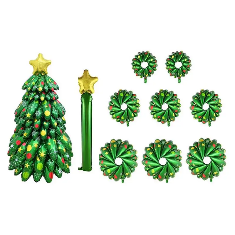 

Christmas Tree Balloons large inflatable Christmas foil balloon Blow up xmas Tree Yard Decor with Star Treetop Party supplies