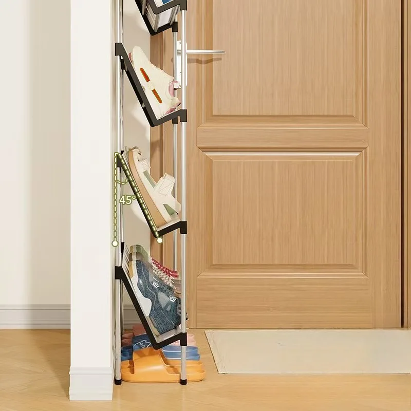 2025 New Entry Door Multi-tier Shoe Rack Narrow Wide Occupies Small Dustproof Slanted Shoe Storage Racks