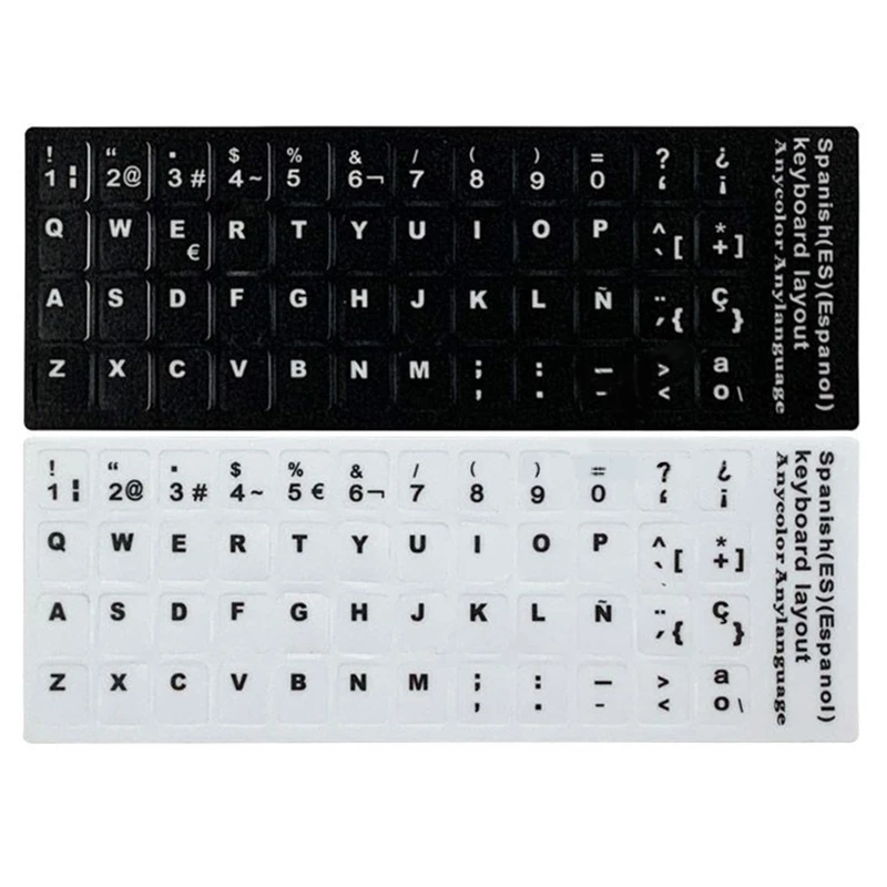 18x6.5cm Keyboard Layout Stickers Spanish Letter Keyboard Button Protective Film for Laptop Tablets