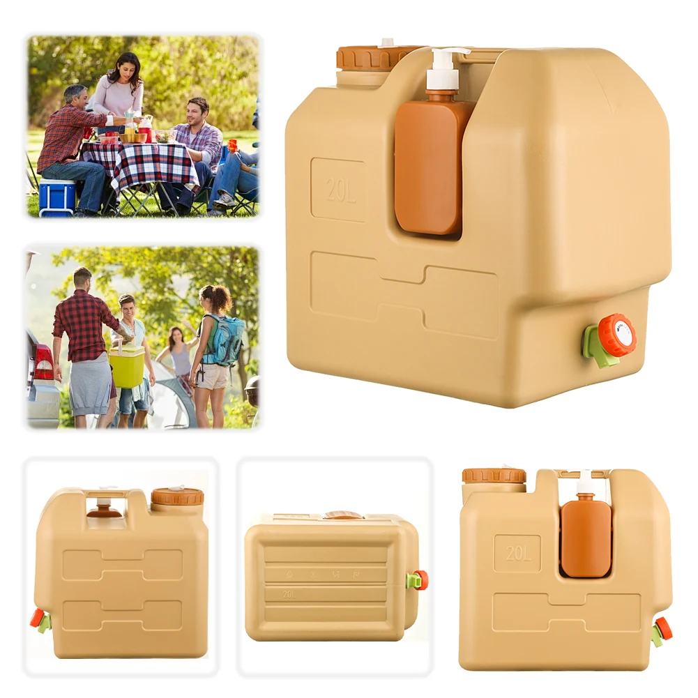 Portable Water Jug 20L Portable Camping Water Jug with Spigot and Soap Dispenser Water Tank BPA Free Storage Tank for Outdoor Camping Car