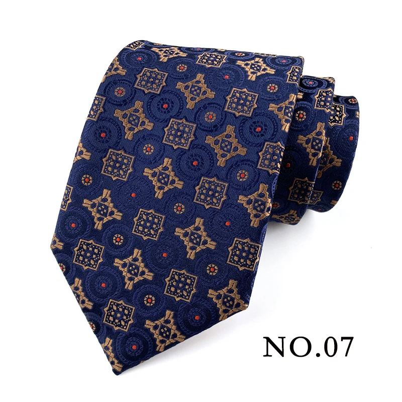 Luxus 8CM Herren Krawatte Krawatte Polka Dot Plaid Krawatten Für Mann Bräutigam Trauzeuge Jacquard Gewebt Ascot Formale Business party Zubehör – Detail 12