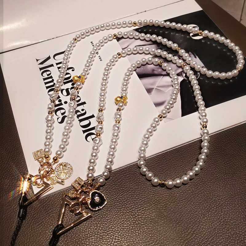 

Mobile Phone Lanyard Long Neck Pendant Beaded Pendant Exquisite Pendant High-end Women's Hanging Chain Phone Anti-lost Lanyard