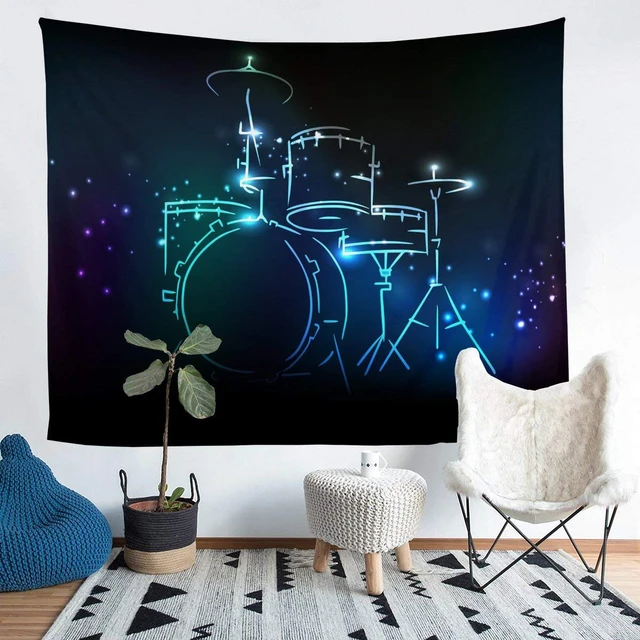 Rock Music Tapestry Drum Kit Tapestry Wall Hanging for Kids Boys Teens  Musical Instrument Tapestry Decor for Bedroom Living Room - AliExpress