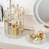 360° Rotating Cosmetic Organizer 3 Tier Transparent Diamond Pattern Cosmetic Rack Bathroom Cosmetic Vanity Organizer Countertop 3