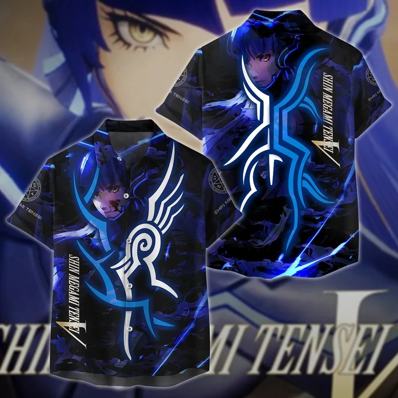 

New Shin Megami Tensei V Video Game 3D All Over Print Shirts & Blouses Hawaiian Short Sleeve Lapel Camisas De Hombre Quick-dry