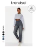 Trendyol TYZA Women's 100% Cotton High Waist Turnip Jeans New Spring Autumn Skinny Fit,Multicolor Pants Casual Trousers 5