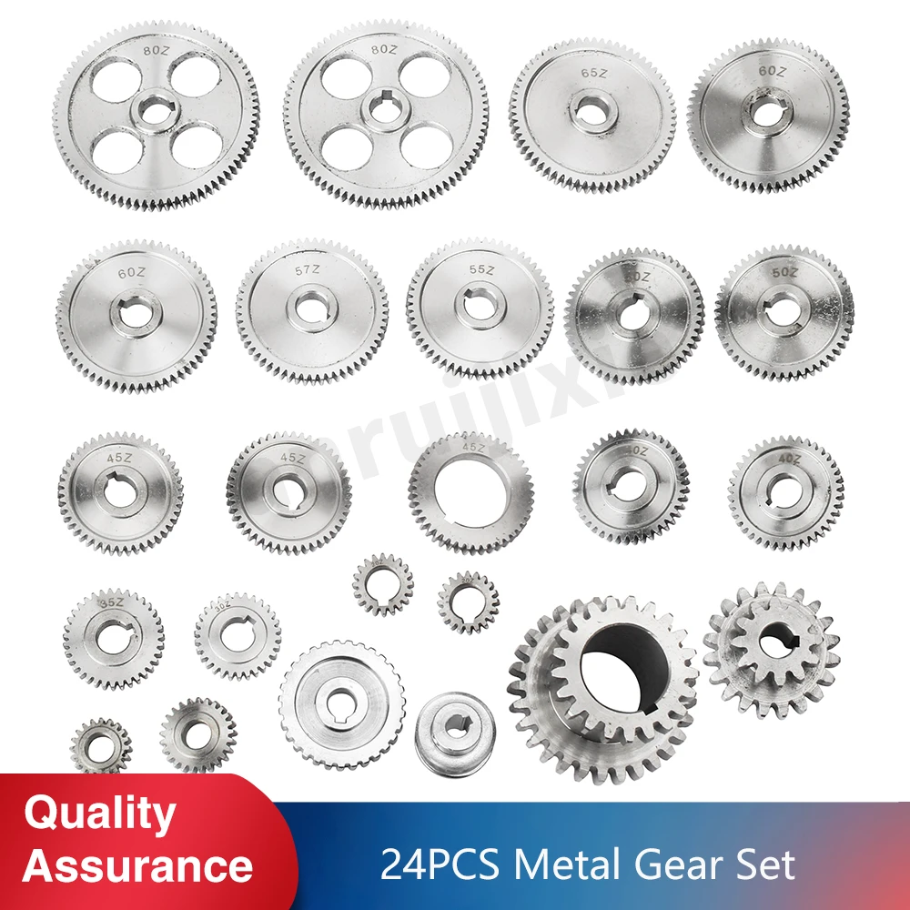 24pcs Cj0618 (metric&imperial)mini Lathe Metal Gears Kit/synchronous