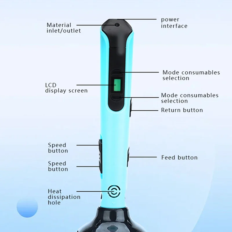 3D Printing Pen with LCD Display for Kids DIY Drawing