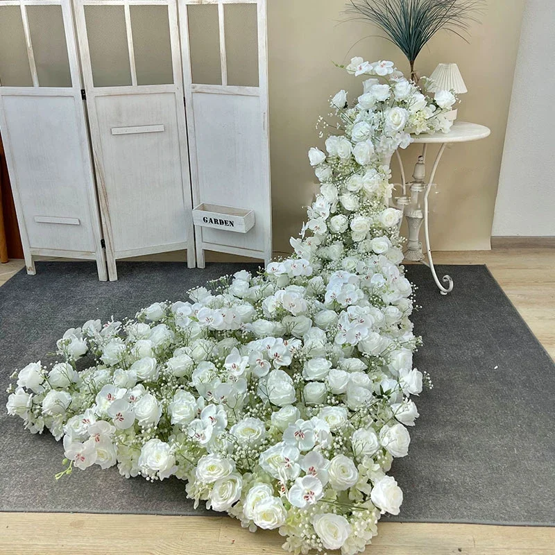 Babysbreath 장미 조화 웨딩 장식, 러너 꽃 줄, 꽃꽂이 테이블 센터피스 플라워 볼, 럭셔리