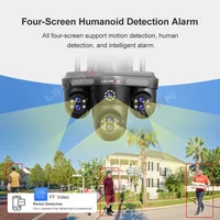 LS VISION 10X Zoom optique 4 écrans WiFi caméra IP 35MP extérieur Wifi sécurité PTZ caméra suivi automatique caméras de Surveillance à domicile 4