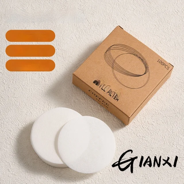 GIANXI Moka Pot Portable Round Filter Handle Coffee Machine Powder Bowl Special Residue Separation Food Grade Filter Paper