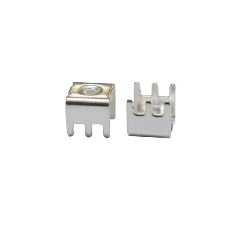 100PCS PCB welding terminal M4 screw PCB-4 brass grounding U type 6pin connector