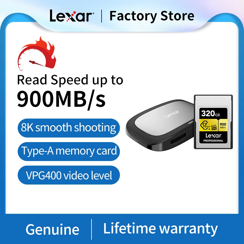 Lexar Original CFexpress Type A 160GB/320GB Memory Card 900MB/s for