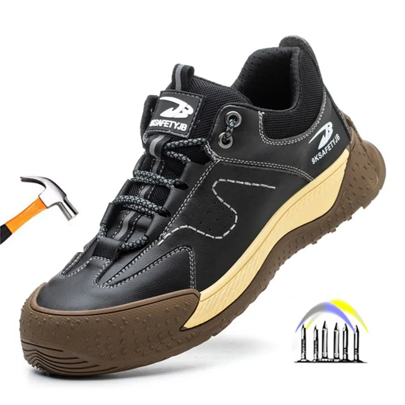 

waterproof leather work shoes insulation safety shoes electric shoes for electrician anti smashing anti-slip work boots for men