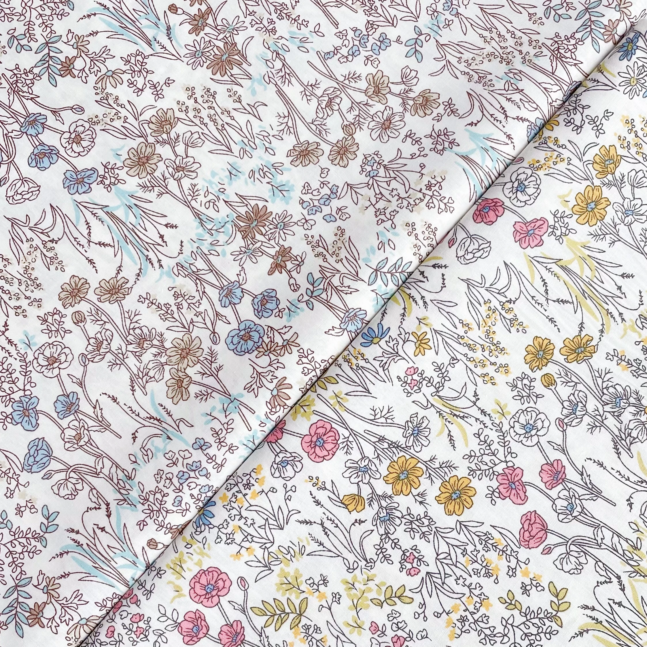 Betsy Plant Floral 100% Cotton Poplin Like Liberty Fabric Digital Printing for Sewing Cloth Dresses Skirt Kids DlY Designer cotton fabric cotton poplin fabric