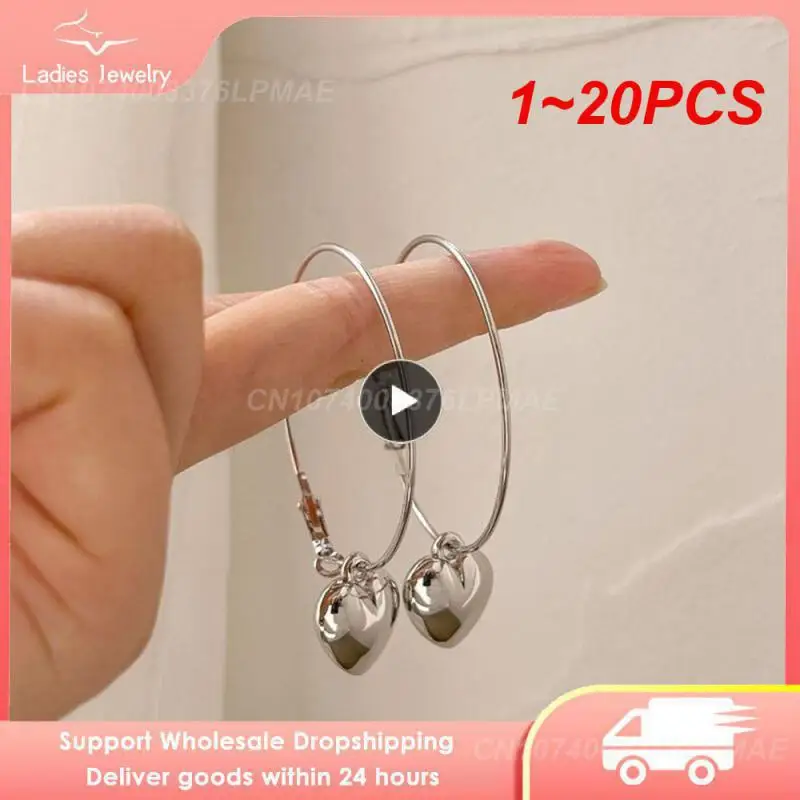 

Женские серьги-кольца в форме сердца, 1-20 шт.