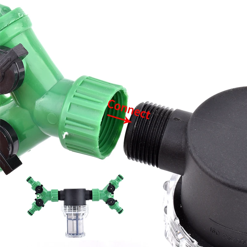 Garden Watering Filter Agriculture Irrigation Water Pipe Quick Connector Impurity Prefilter Car Washing Water Pump Strainer 3/4"