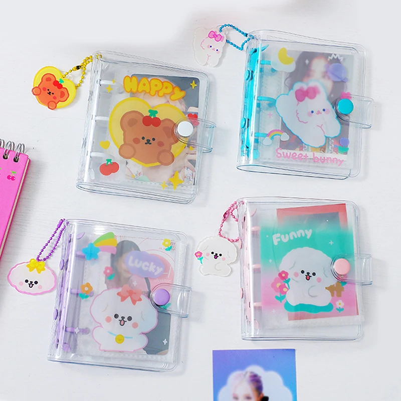 Transparent Binder Album Photo Card Collection Pendant Portable Lovely Cartoon Photocard Mini Scrapbook Postcard Storage