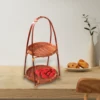Bamboo Hand -Woven Fruit Plate Multi -Layer Refreshment Disk Display Shelf Bamboo Strip Basket Hotel Pastry Basket Fruit Plate 5