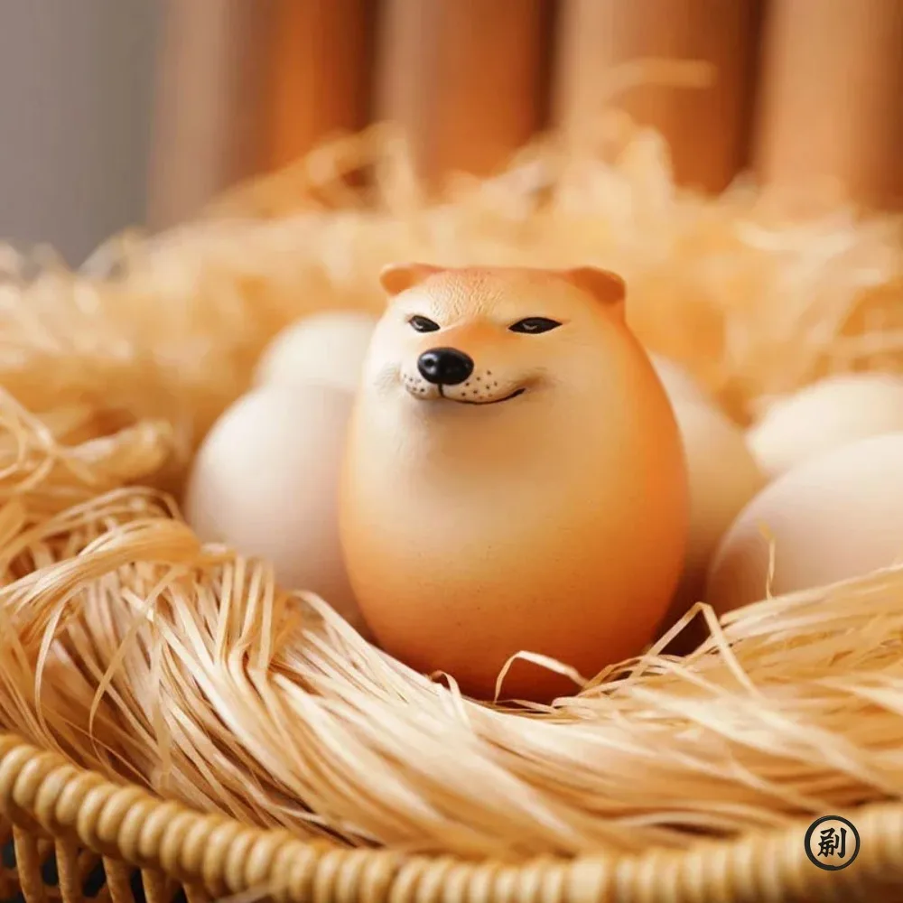 Creative Shiba Inu Realistic Egg Shape PVC Desk Decor Dog & Egg Union Decorations For Home Offices Fun Christmas Gifts Image 6