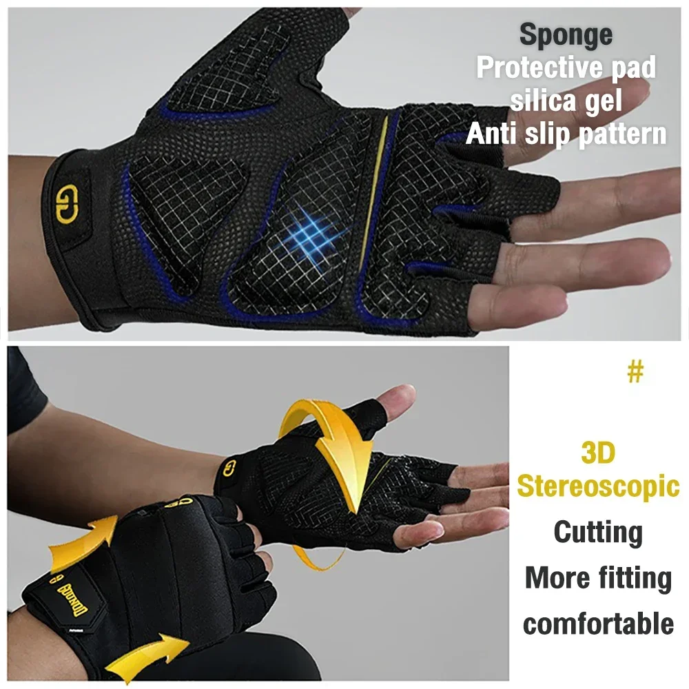 Professional Half Finger Gym Fitness Gloves Breathable Non-Slip Grip Shock Absorption for Men Women Outdoor Cycling Gloves 4