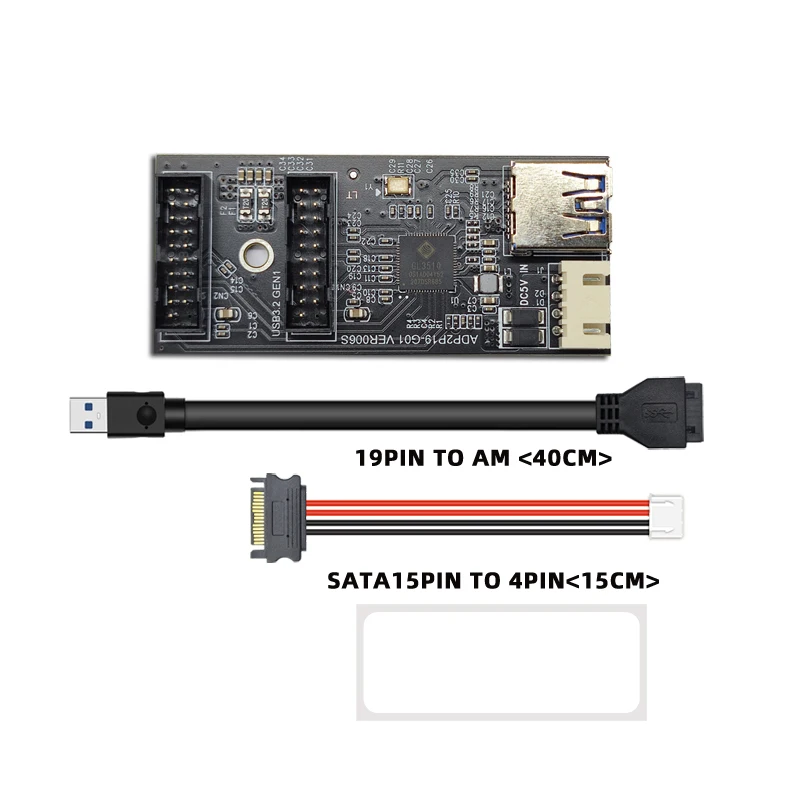 19Pin para Dual 19Pin, conector adaptador USB,