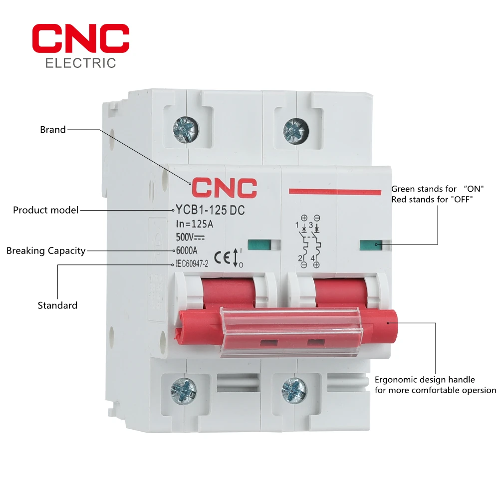 cnc ycb1 125 dc 2p diminuto disjuntor mcb 01