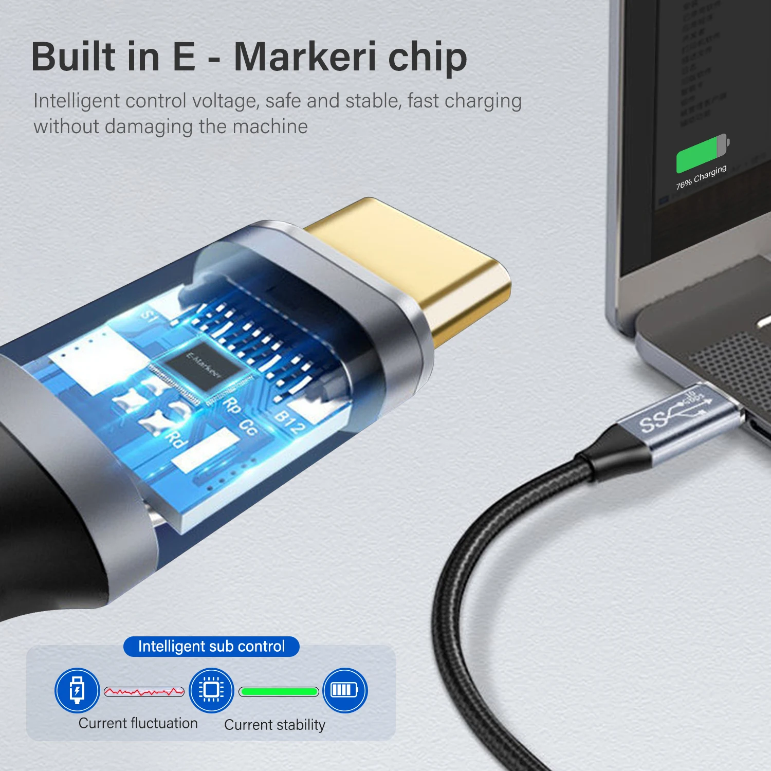 AMATHINGS 100 W cavo USB C a USB C 1,2 m 5 A cavo di ricarica