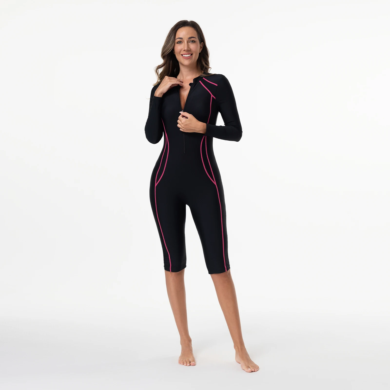 Women's One Piece Swimsuit With Sleeve Bathing Suit Female Beachwear Sport Style Swimming Costume Surfing Suit one piece swimsuit,women swimsuit