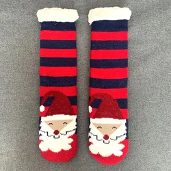 Cozy Christmas Fuzzy Fluffy Women's Winter Slippers - Soft Anti-Slip Plush Socks with Deer & Elk Design - One Size (Hat old man)