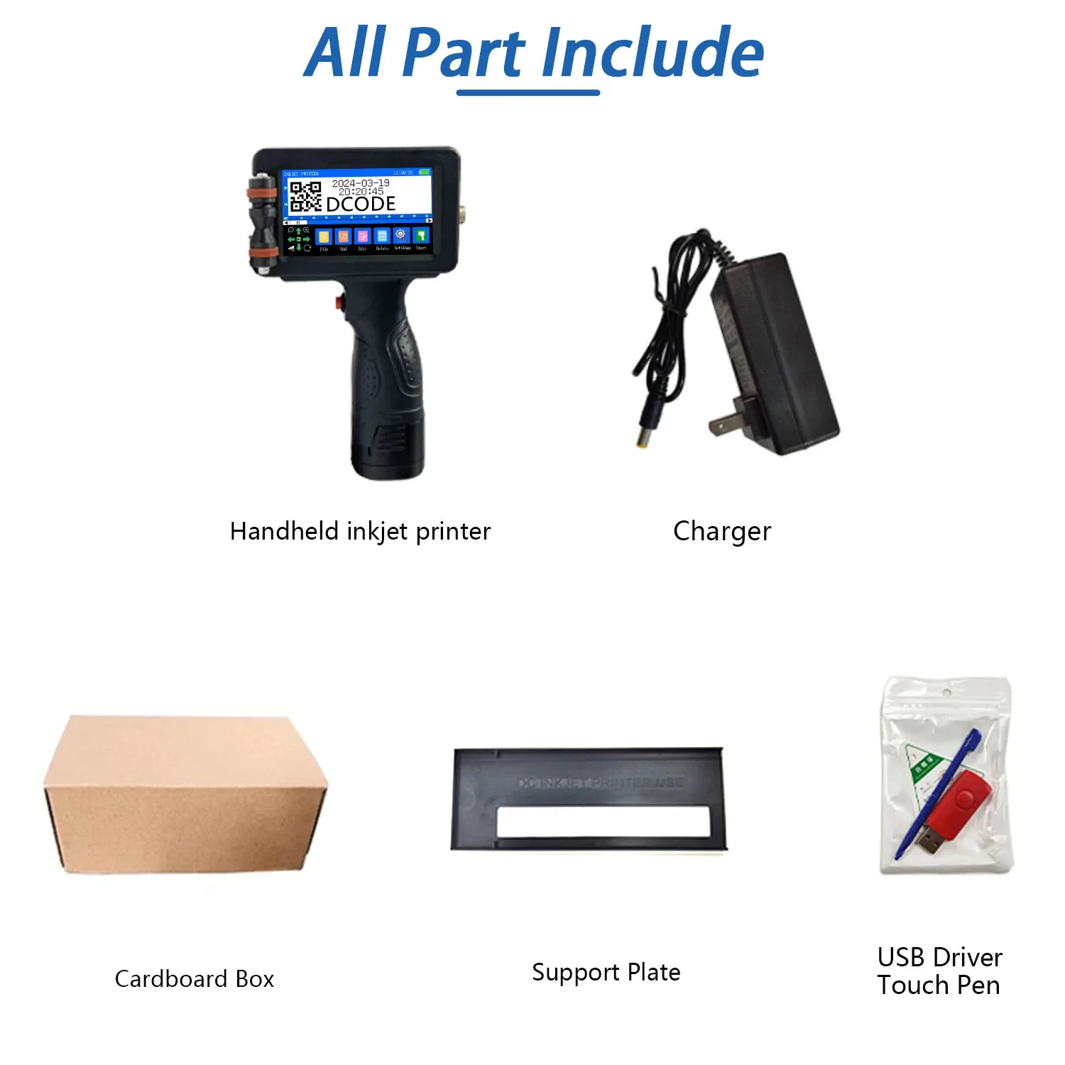 1760PLUS 12.7/25.4MM Portable Handheld Inkjet Printer with Fast-Drying Ink Text