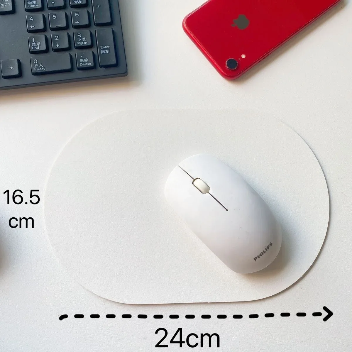 Oval Mini Mouse Pad with Non-Slip Rubber Base Waterproof Compact Mouse Mat for Laptop Computer Wireless Keyboard Tray