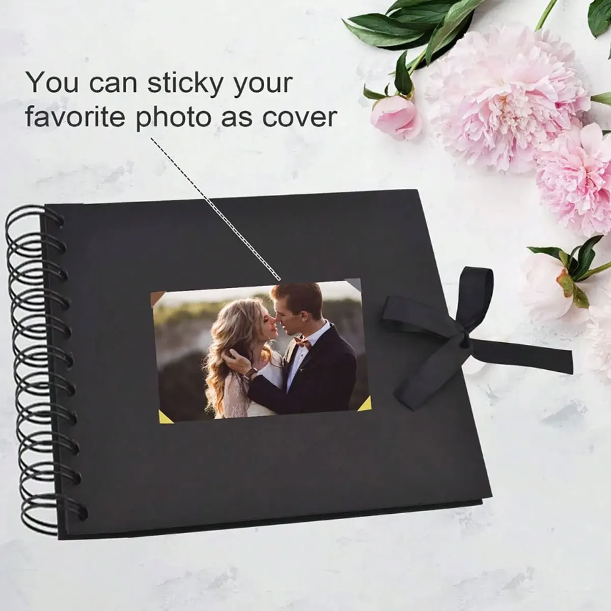 1 album per scrapbooking in carta kraft da 60 pagine (30 fogli) – Nero, versatile album dei ricordi per libri degli ospiti di nozze, ZSY - immagine 4