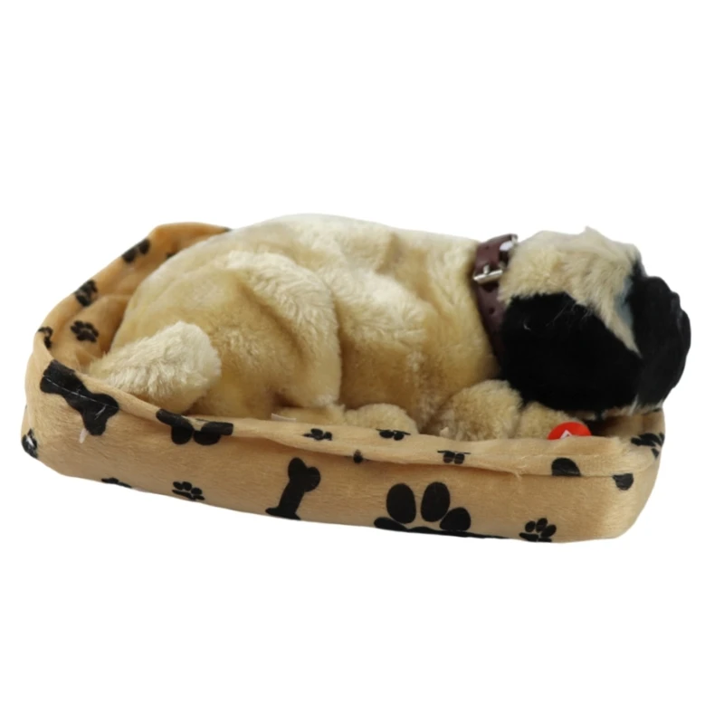 Sleeping Dog Toy Realistic Sleeping Plush Breathing Dog Animals Dolls Stuffed Fake Puppy Animal Toy for Birthday Party