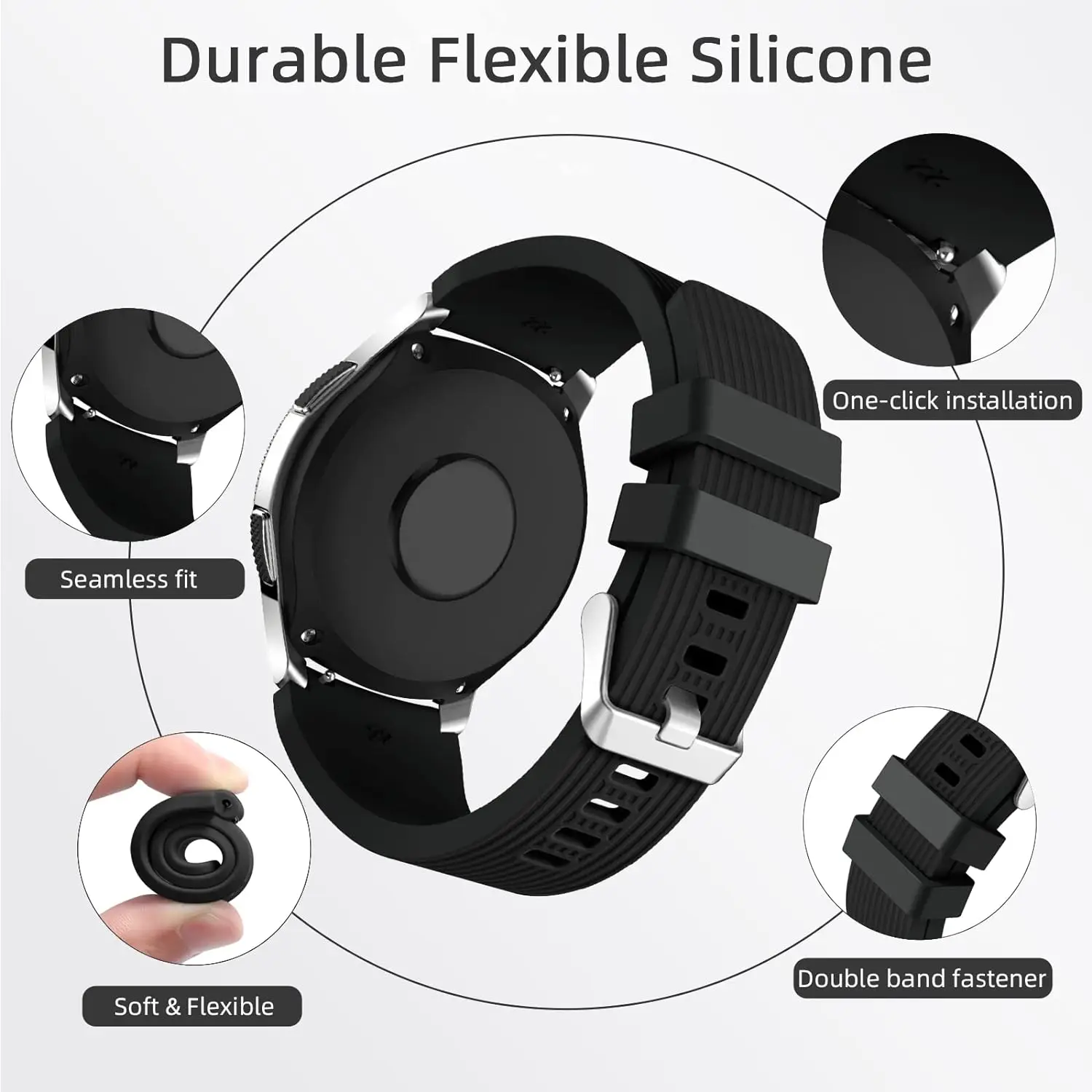 20mm 22mm Sport Silicone Bracelet Wrist Band For Samsung