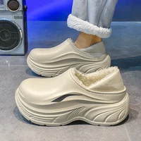 Winter Thick Bottom Men Slippers Waterproof Cotton Shoes Outdoor Indoor Couple Men Casual Shoes Fashion with Fur Warm Half Shoes - Image 5